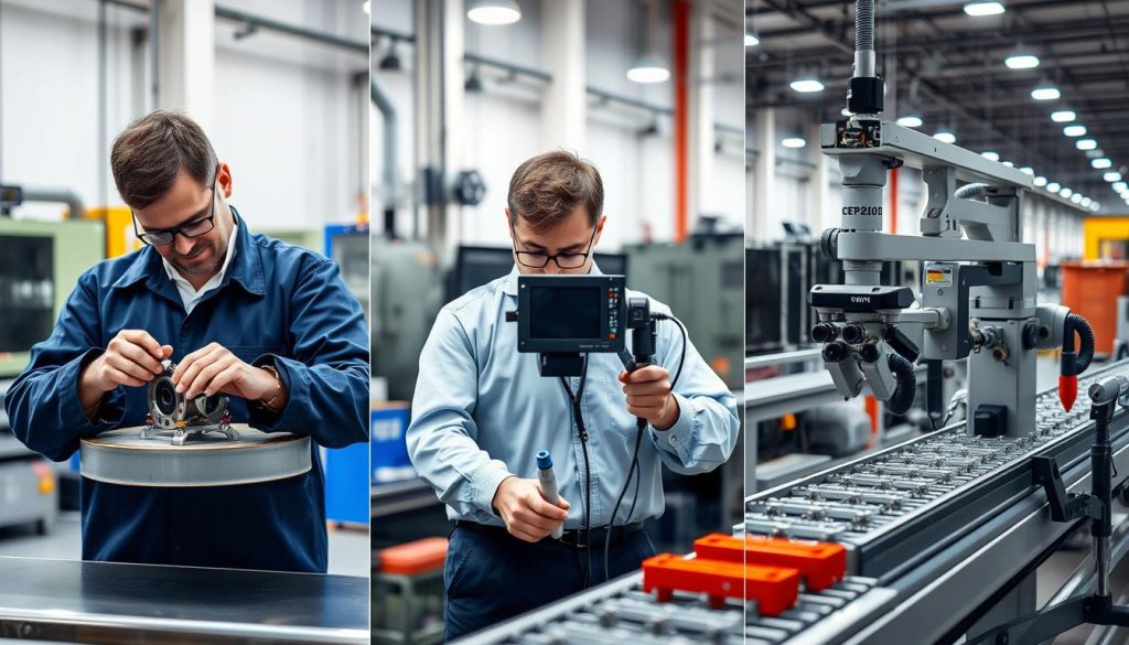 Verschiedene Stufen der visuellen Inspektion von manuell bis KI-gestützt