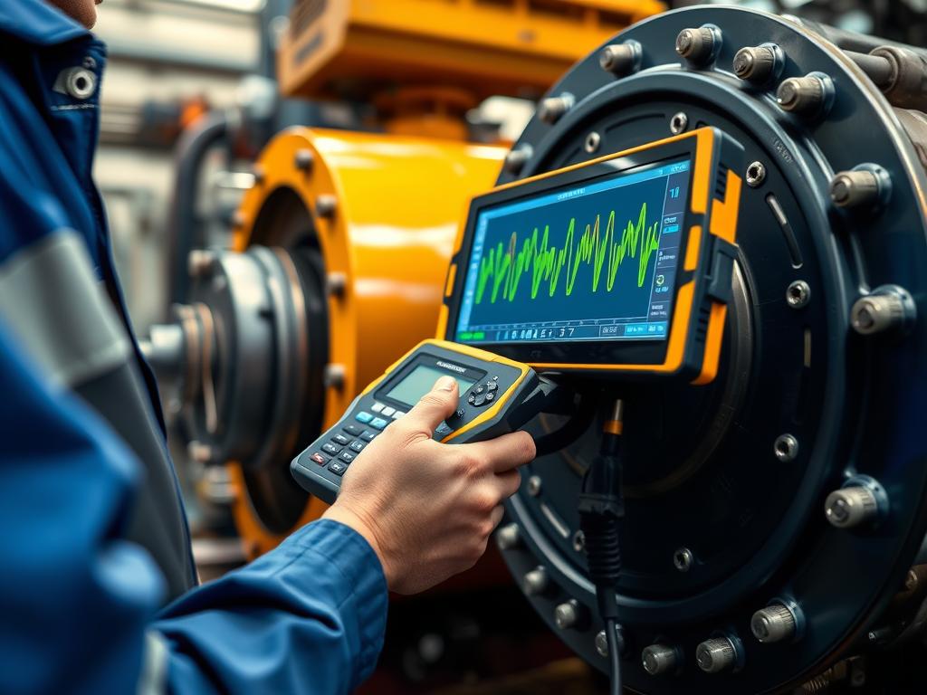 Vibration analysis being performed on rotating equipment