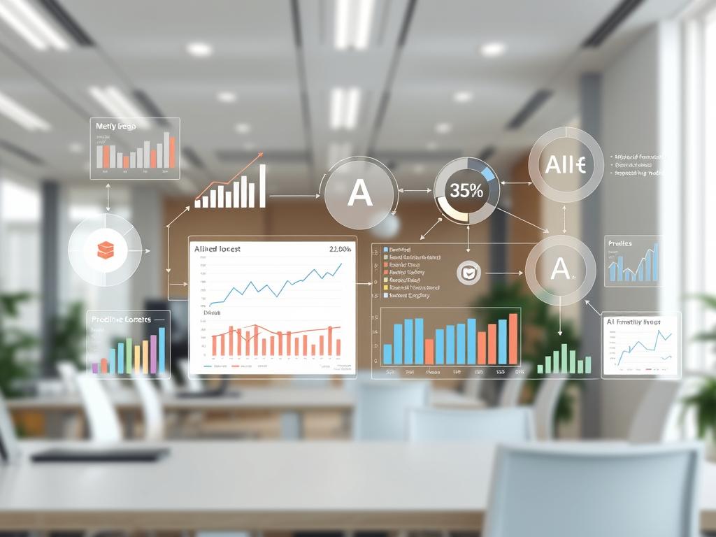 Visualisering av AI efterfrågeprognos som analyserar flera datakällor samtidigt