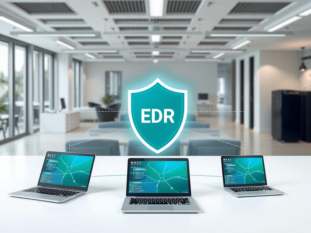 Visualisering av EDR företag lösning som skyddar olika slutpunkter i ett nätverk
