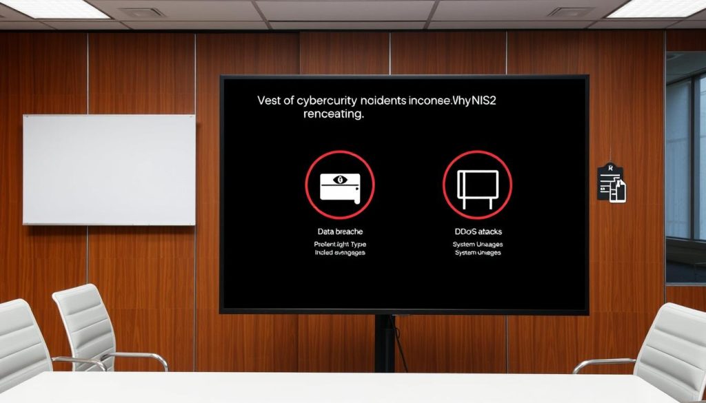 Visualisering av olika typer av cybersäkerhetsincidenter som omfattas av NIS2 incidentrapportering