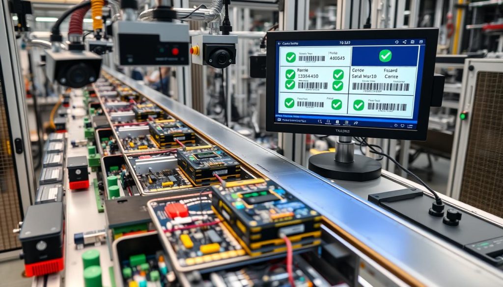 Vollständigkeitsprüfung und Seriennummern-Traceability in der Montage