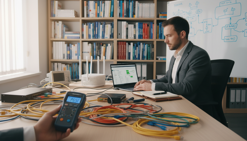 bandbreddstest förberedelse och router-test utrustning bandbreddstest förberedelse och router-test utrustning