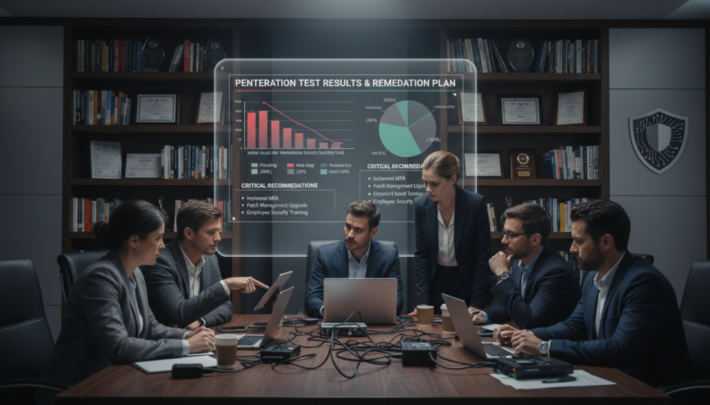 cybersäkerhetsbedömning och åtgärder efter penetrationstest