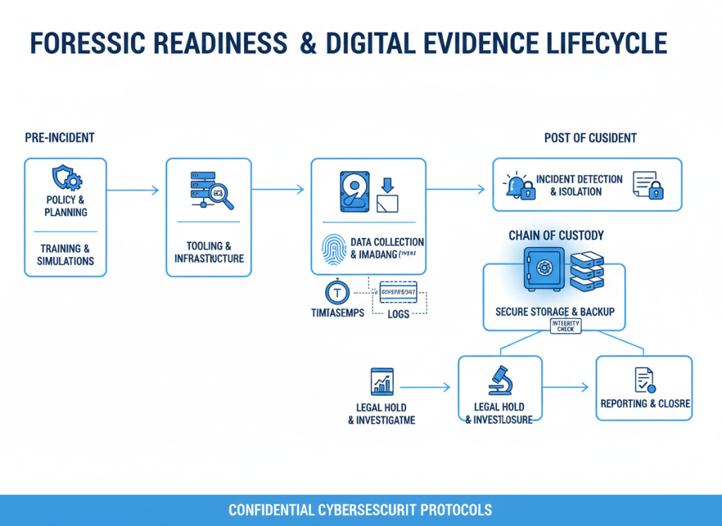 Forensic readiness showing evidence preservation process