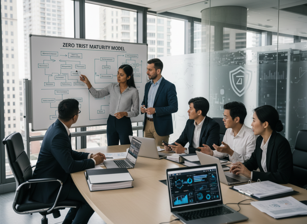 Security team conducting a zero trust maturity assessment workshop