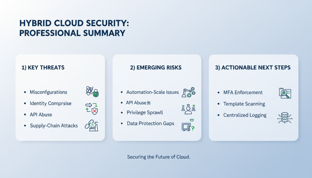 Summary of hybrid cloud security threats, risks, and mitigation strategies