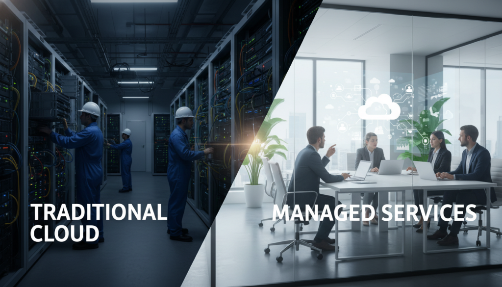 traditional cloud computing comparison with managed services